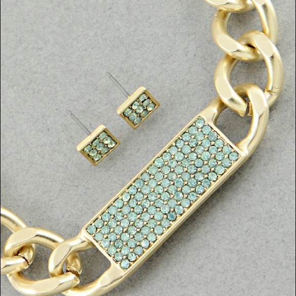 Mint Rhinestone Link Set - Picture 3 of 3